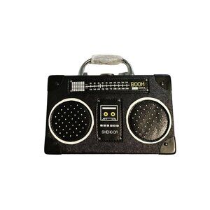 Sheng Da Boombox Crossbody Bag Retro Y2K Black Radio Novelty Purse‎ Small NWOT